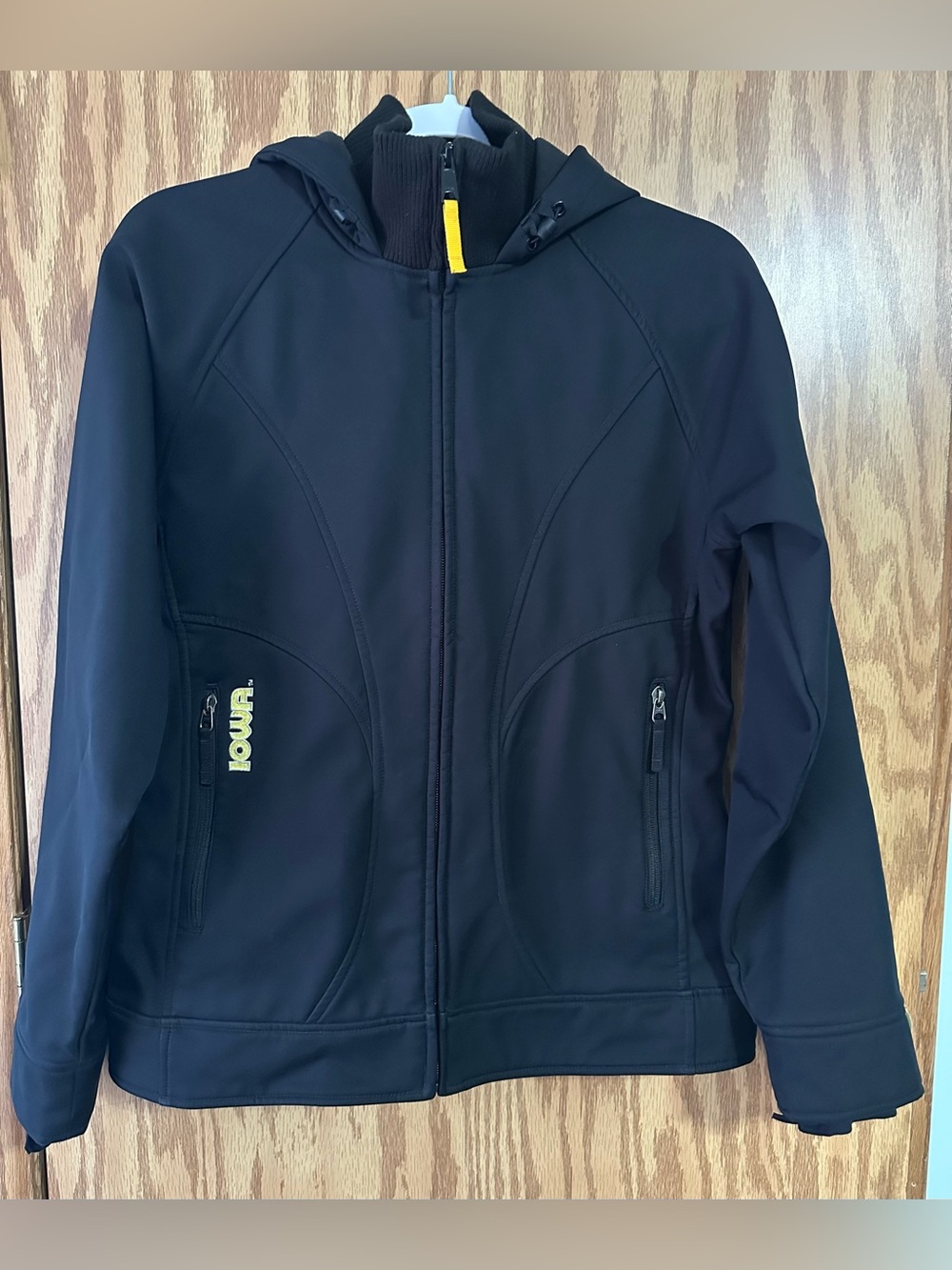 Black Columbia Omni-Shield Full-Zip Softshell Hooded Jacket - Iowa Hawkeyes